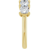 10K Gold Square Lab-Grown Diamond Five-Stone Anniversary Band – 2–7 CTW - Yellow Gold - view 4