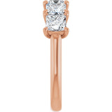 10K Gold Square Lab-Grown Diamond Five-Stone Anniversary Band – 2–7 CTW - Rose Gold - view 4