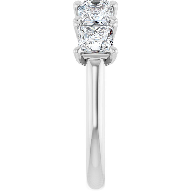Platinum Square Lab-Grown Diamond Five-Stone Anniversary Band – 1/2–7 CTW - view 4