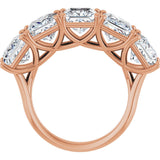 10K Gold Square Lab-Grown Diamond Five-Stone Anniversary Band – 2–7 CTW - Rose Gold - view 2