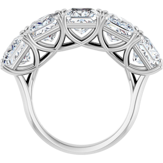 Platinum Square Natural Diamond Five-Stone Anniversary Band – 1/3–5 1/5 CTW - view 2
