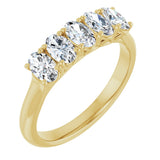 14K Gold Oval Lab-Grown Diamond Five-Stone Anniversary Band – 1–5 1/2 CTW - Yellow Gold