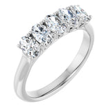 14K Gold Oval Lab-Grown Diamond Five-Stone Anniversary Band – 1–5 1/2 CTW - White Gold