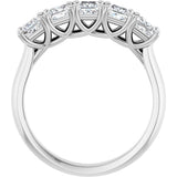 10K Gold Square Lab-Grown Diamond Five-Stone Anniversary Band – 1/2–1 9/10 CTW - White Gold - view 2