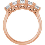 10K Gold Square Lab-Grown Diamond Five-Stone Anniversary Band – 1/2–1 9/10 CTW - Rose Gold - view 2