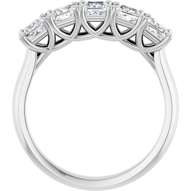 Platinum Square Lab-Grown Diamond Five-Stone Anniversary Band – 1/2–7 CTW - view 2
