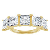 10K Gold Square Lab-Grown Diamond Five-Stone Anniversary Band – 2–7 CTW - Yellow Gold - view 3