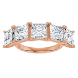 10K Gold Square Lab-Grown Diamond Five-Stone Anniversary Band – 2–7 CTW - Rose Gold - view 3