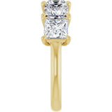 10K Gold Square Lab-Grown Diamond Five-Stone Anniversary Band – 2–7 CTW - Yellow Gold - view 4