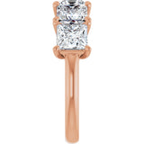 10K Gold Square Lab-Grown Diamond Five-Stone Anniversary Band – 2–7 CTW - Rose Gold - view 4
