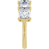 10K Gold Square Natural Diamond Five-Stone Anniversary Band – 1 9/10–5 1/5 CTW - Yellow Gold - view 4