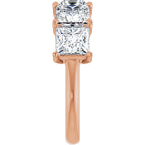 10K Gold Square Natural Diamond Five-Stone Anniversary Band – 1 9/10–5 1/5 CTW - Rose Gold - view 4