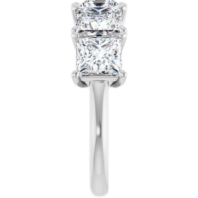 Platinum Square Lab-Grown Diamond Five-Stone Anniversary Band – 1/2–7 CTW - view 4