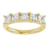 10K Gold Square Natural Diamond Five-Stone Anniversary Band – 1/2–1 1/2 CTW - Yellow Gold - view 3