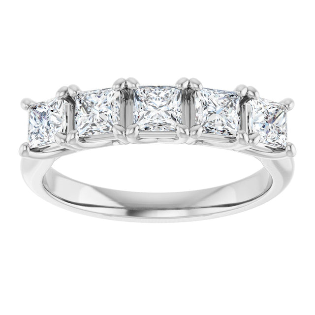 Platinum Square Lab-Grown Diamond Five-Stone Anniversary Band – 1/2–7 CTW - view 3