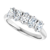 Platinum Oval Lab-Grown Diamond Five-Stone Anniversary Band – 1–5 1/2 CTW - view 5