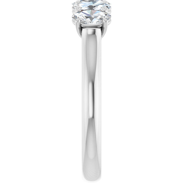 10K Gold Oval Lab-Grown Diamond Five-Stone Anniversary Band – 1–5 CTW - White Gold - view 4