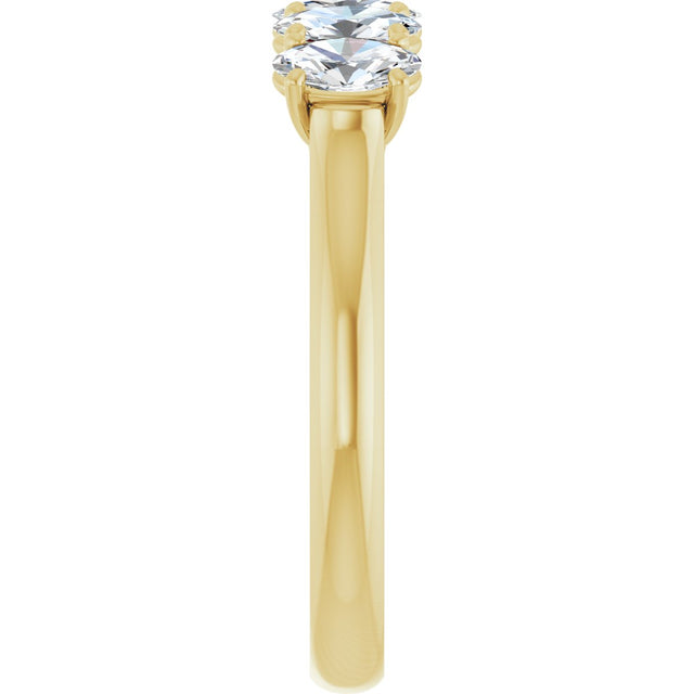 10K Gold Oval Natural Diamond Five-Stone Anniversary Band – 1 3/8–5 CTW - Yellow Gold - view 4
