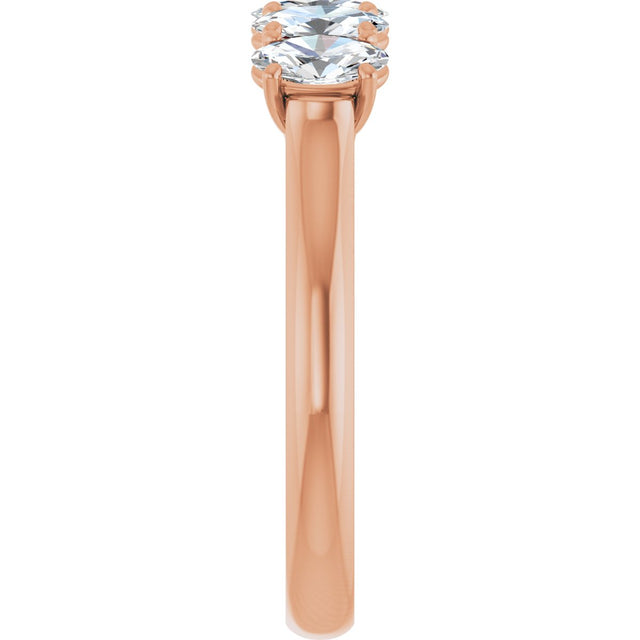 10K Gold Oval Natural Diamond Five-Stone Anniversary Band – 1 3/8–5 CTW - Rose Gold - view 4
