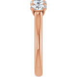 10K Gold Oval Lab-Grown Diamond Five-Stone Anniversary Band – 1–5 CTW - Rose Gold - view 4