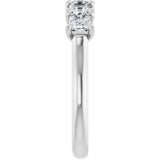 10K Gold Square Lab-Grown Diamond Five-Stone Anniversary Band – 1/2–1 9/10 CTW - White Gold - view 4