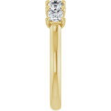 10K Gold Square Natural Diamond Five-Stone Anniversary Band – 1/2–1 1/2 CTW - Yellow Gold - view 4
