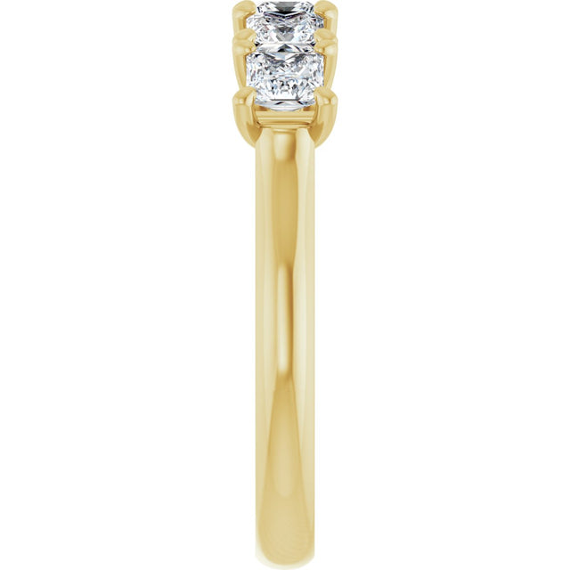 10K Gold Square Lab-Grown Diamond Five-Stone Anniversary Band – 1/2–1 9/10 CTW - Yellow Gold - view 4