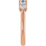 10K Gold Square Lab-Grown Diamond Five-Stone Anniversary Band – 1/2–1 9/10 CTW - Rose Gold - view 4
