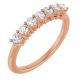 14K Gold Round Lab-Grown Diamond Seven-Stone Anniversary Band – 1/5–3/4 CTW - Rose Gold