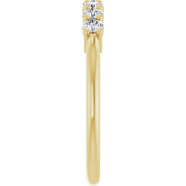 14K Gold Round Natural Diamond Seven-Stone Anniversary Band – 1/5–5/8 CTW - Yellow Gold - view 4