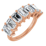 14K Gold Emerald Lab-Grown Diamond Seven-Stone Anniversary Band – 2 1/6–4 1/5 CTW - Rose Gold
