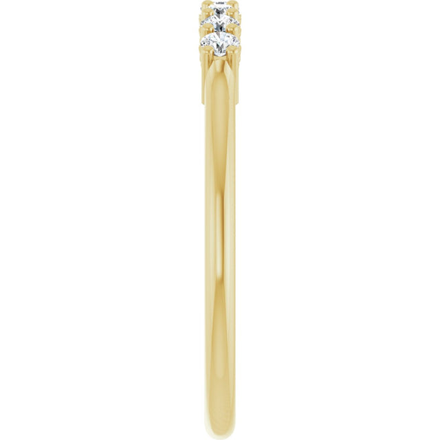 14K Gold Round Lab-Grown Diamond Seven-Stone Anniversary Band – 1/5–3/4 CTW - Yellow Gold - view 4