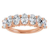14K Gold Oval Lab-Grown Diamond Seven-Stone Anniversary Band – 6x4 mm Stones - Rose Gold - view 3
