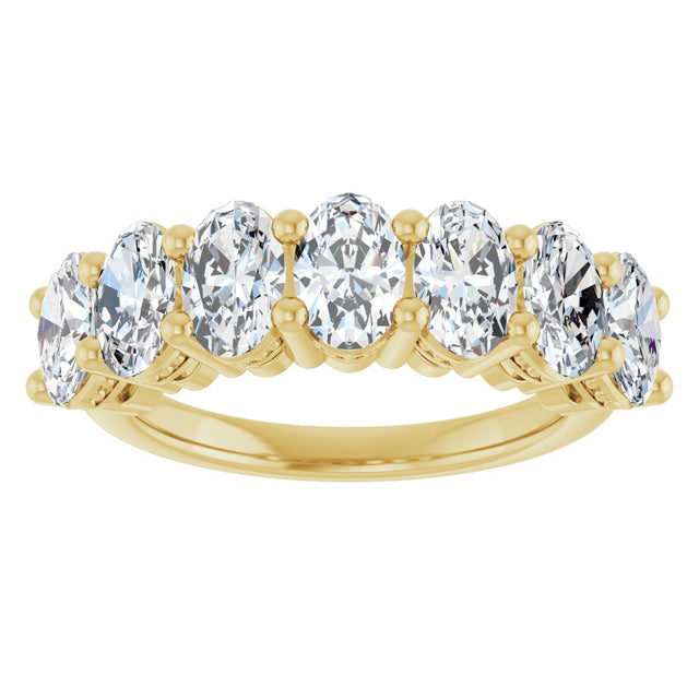 14K Gold Oval Lab-Grown Diamond Seven-Stone Anniversary Band – 6x4 mm Stones - Yellow Gold - view 3