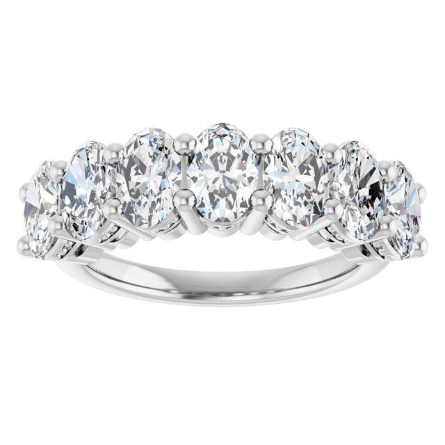 Platinum Oval Natural Diamond Seven-Stone Anniversary Band – 1 1/2–2 1/2 CTW - view 3