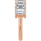 14K Gold Emerald Lab-Grown Diamond Seven-Stone Anniversary Band – 2 1/6–4 1/5 CTW - Rose Gold - view 4
