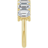 14K Gold Emerald Lab-Grown Diamond Seven-Stone Anniversary Band – 2 1/6–4 1/5 CTW - Yellow Gold - view 4