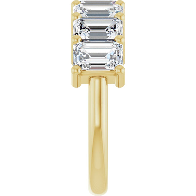 14K Gold Emerald Lab-Grown Diamond Seven-Stone Anniversary Band – 2 1/6–4 1/5 CTW - Yellow Gold - view 4