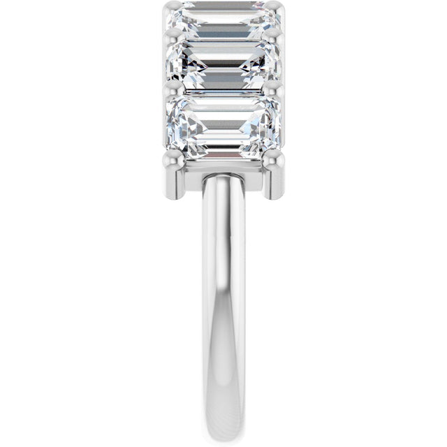 Platinum Emerald Lab-Grown Diamond Seven-Stone Anniversary Band – 2 1/6–4 1/5 CTW - view 4