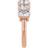 14K Gold Oval Natural Diamond Seven-Stone Anniversary Band – 1 1/2–2 1/2 CTW - Rose Gold - view 4