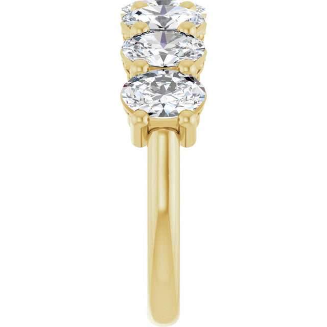 14K Gold Oval Lab-Grown Diamond Seven-Stone Anniversary Band – 6x4 mm Stones - Yellow Gold - view 4
