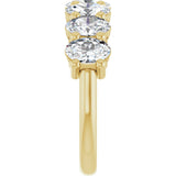 14K Gold Oval Natural Diamond Seven-Stone Anniversary Band – 1 1/2–2 1/2 CTW - Yellow Gold - view 4