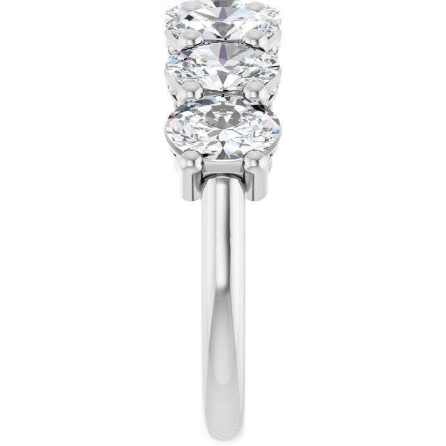 Platinum Oval Lab-Grown Diamond Seven-Stone Anniversary Band – 6x4 mm Stones - view 4