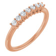 14K Gold Round Lab-Grown Diamond Seven-Stone Anniversary Band – 1/5–3/4 CTW - Rose Gold