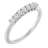 14K Gold Round Natural Diamond Seven-Stone Anniversary Band – 1/5–5/8 CTW - White Gold