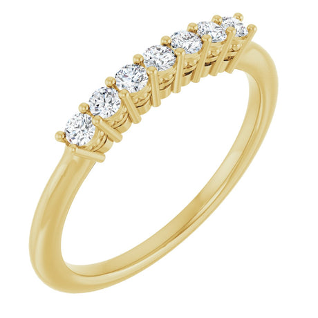 14K Gold Round Lab-Grown Diamond Seven-Stone Anniversary Band – 1/5–3/4 CTW - Yellow Gold
