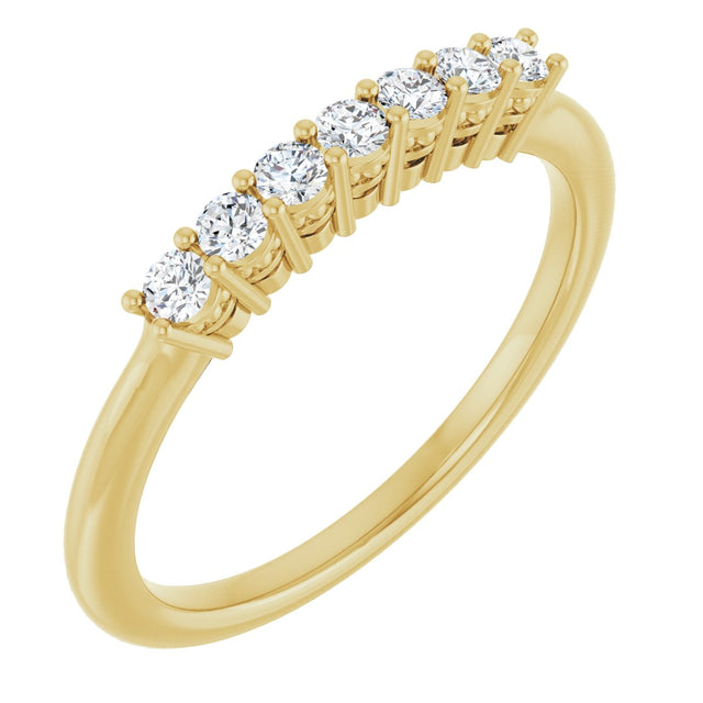 14K Gold Round Lab-Grown Diamond Seven-Stone Anniversary Band – 1/5–3/4 CTW - Yellow Gold