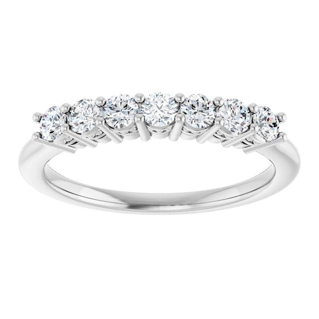 Platinum Round Natural Diamond Seven-Stone Anniversary Band – 1/5–5/8 CTW - view 3