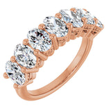 14K Gold Oval Natural Diamond Seven-Stone Anniversary Band – 1 1/2–2 1/2 CTW - Rose Gold