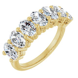 14K Gold Oval Lab-Grown Diamond Seven-Stone Anniversary Band – 6x4 mm Stones - Yellow Gold